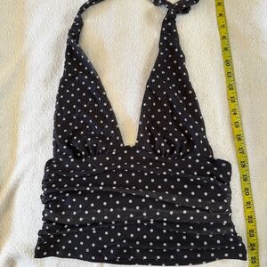 SHEIN Black w/White Polka Dots Halter top